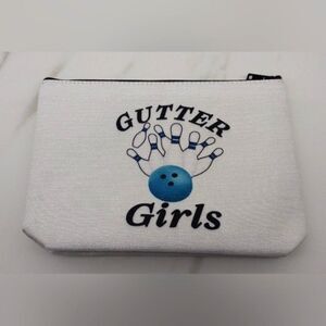Free With Purcase Bowling Gutter Girls Makeup Cosmetic Bag Pouch NWOT